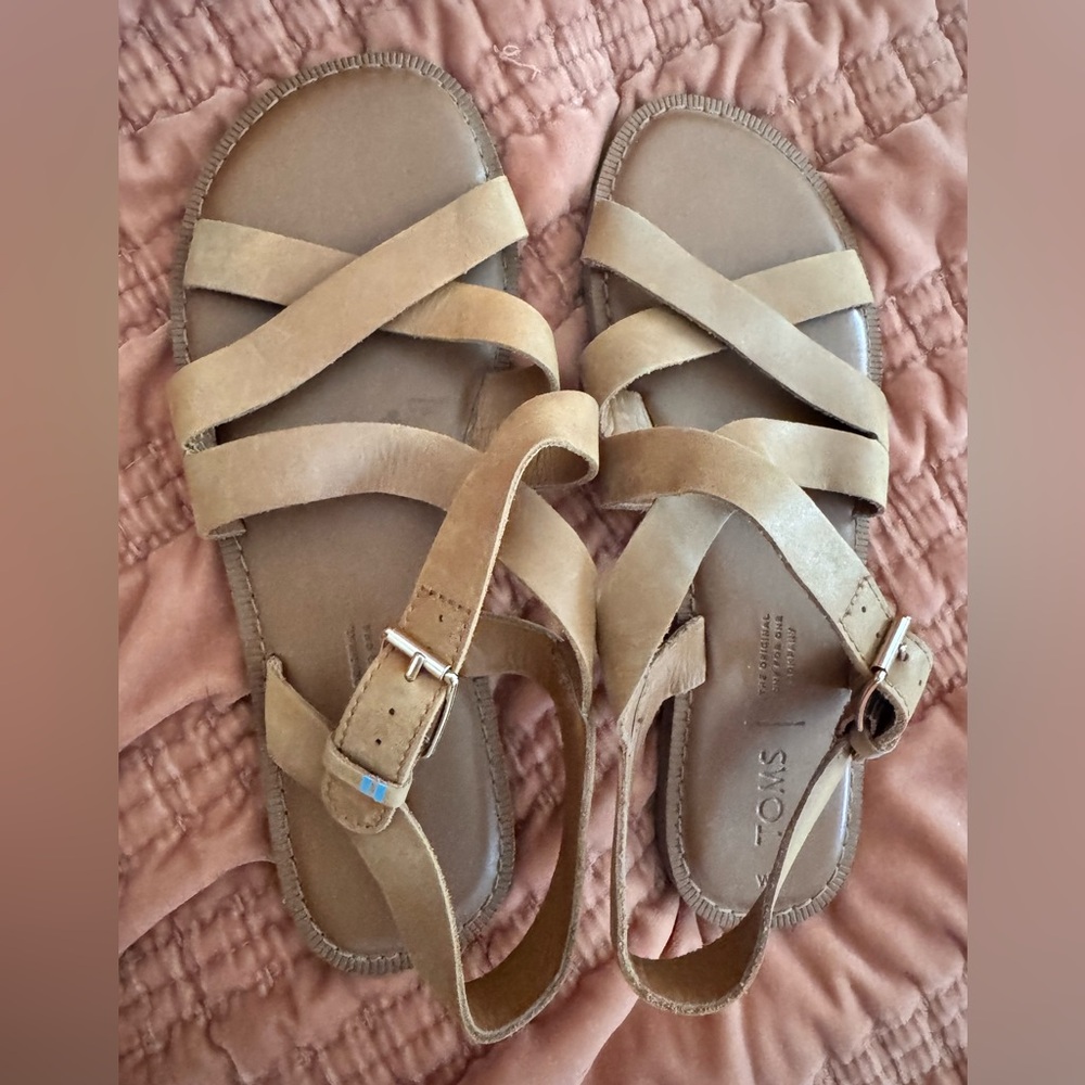 TOMS Sicily Slingback Sandal - Light Brown - size 7 - Picture 6 of 9